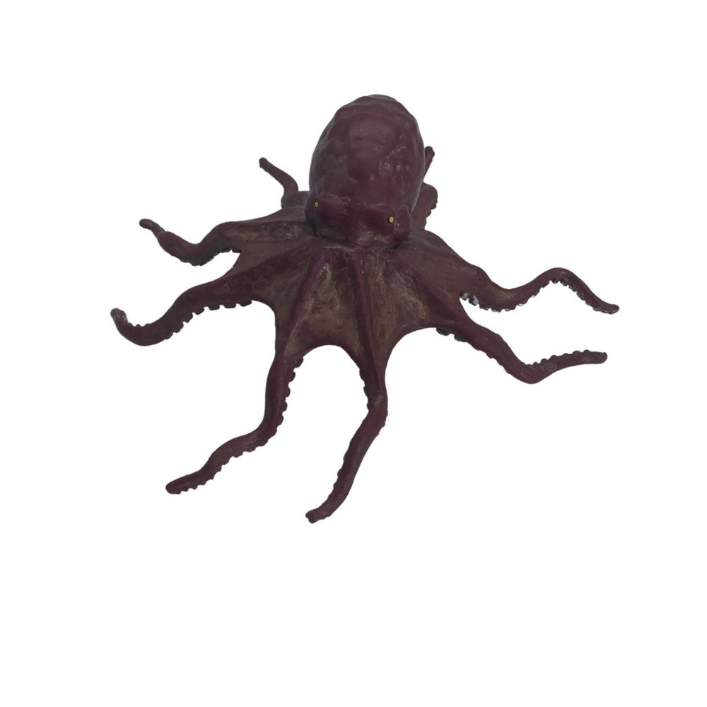 Giant Pacific Octopus Ocean Animal Action Figure Toy 5 inch Red Brown Cephalopod